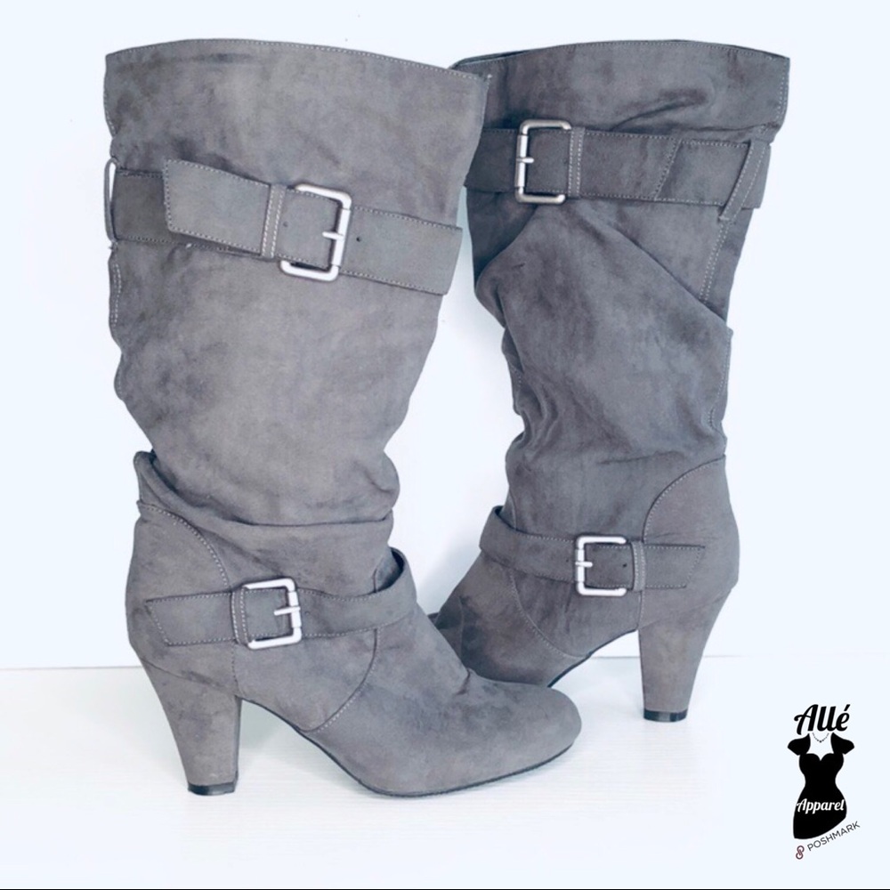 Gray Heel Boots